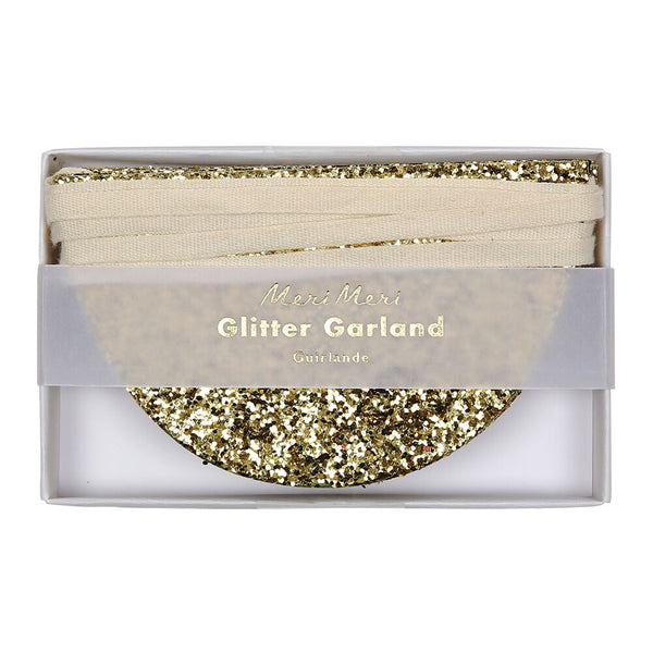 Gold Glitter Scallop Garland