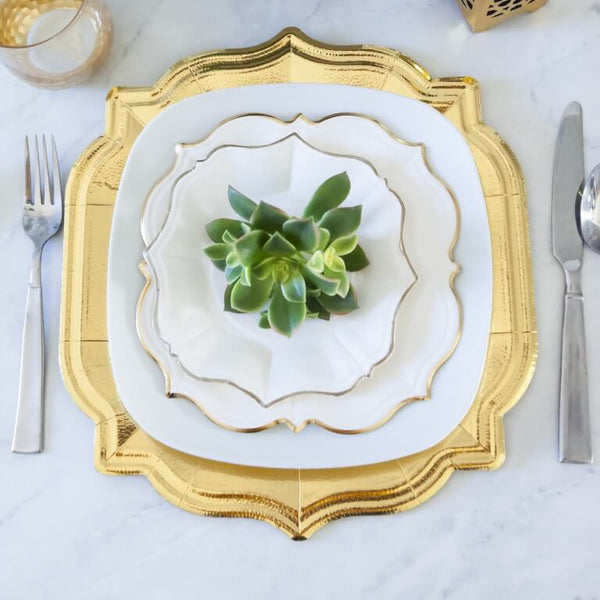 White Linen Lunch Plates