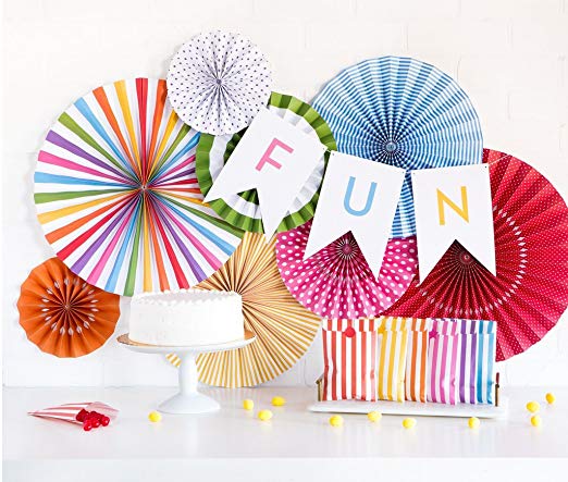 Paper Love - Bright Birthday Party Fans