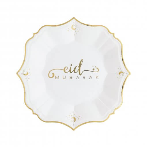 Eid White Dessert Plate