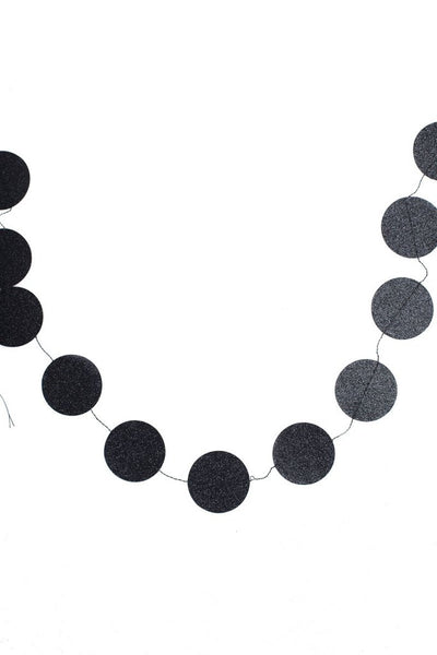 Mini Circle Banner - Black Glitter