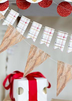 Holiday Wood Pennant Banner