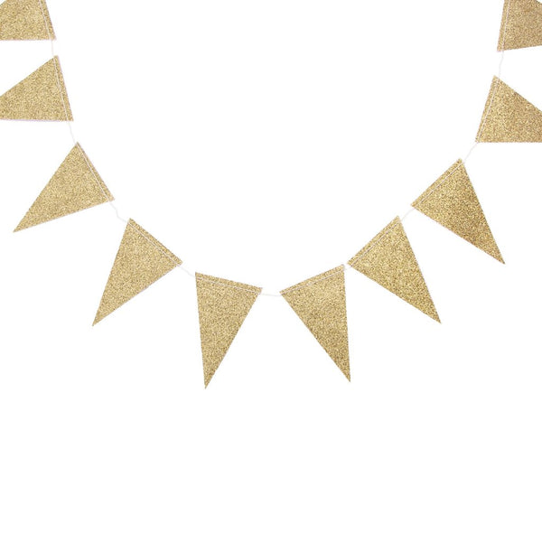 Gold Glitter Mini Pennant Banner