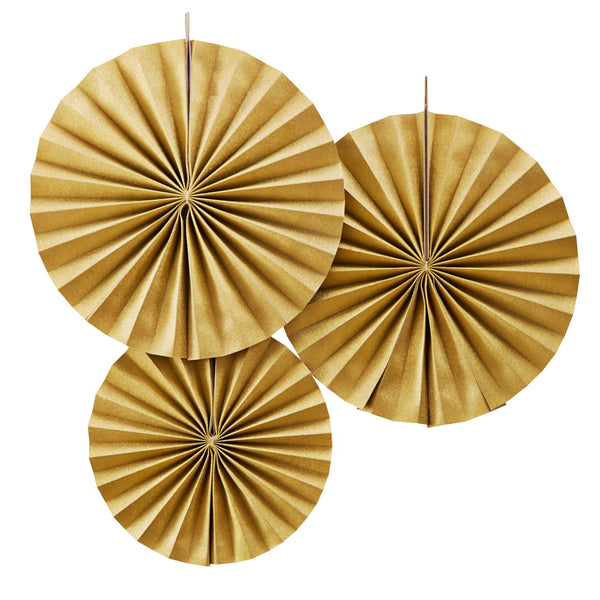 Circle Fan Pinwheel Decoration - Gold Sparkle - Pastel Perfection