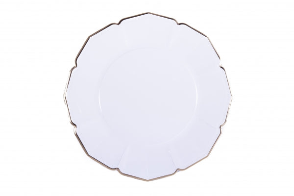 White Linen Scalloped Dinner Plates