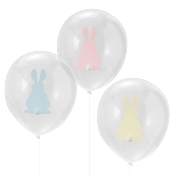 Bunny Balloons With Pom Poms