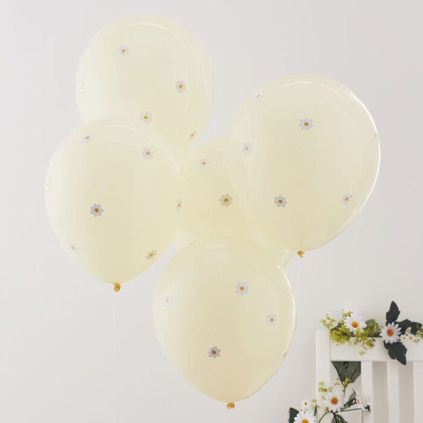 Pastel Yellow & Daisy Balloon Flower