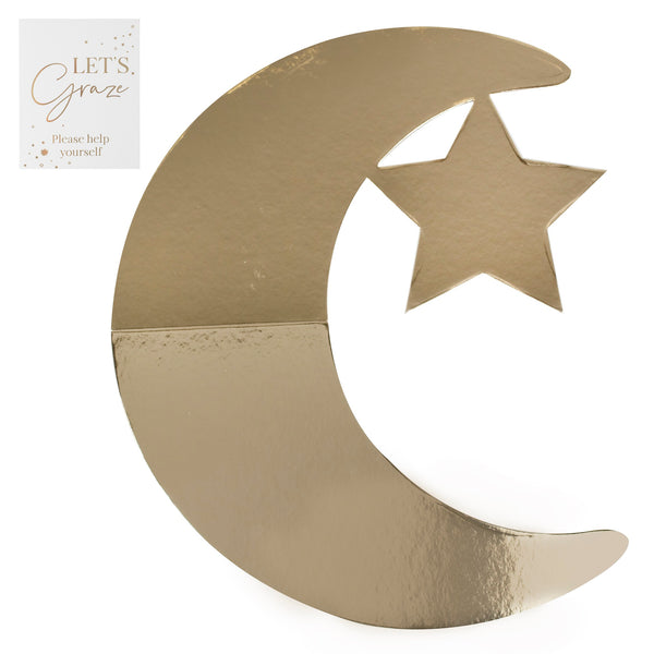 Gold Crescent Moon and Star Grazing Board