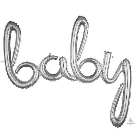 39" BABY Silver Script Shape