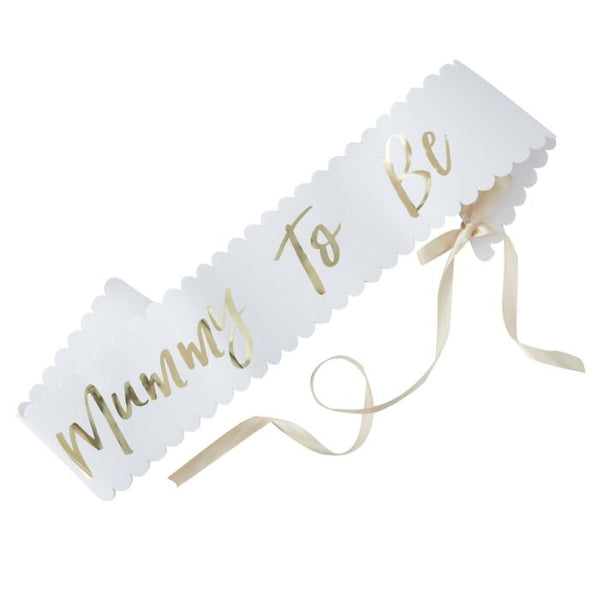 Gold Mommy to Be Baby Shower Sash