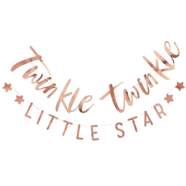 Twinkle Twinkle Rose Gold Baby Shower Banner